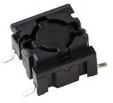 Short-stroke pushbutton, 1 Form A (N/O), 50 mA/24 VDC, illuminated, yellow, actuator (black), 3.5 N, THT, 5GTH93542