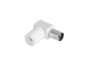 Wtyk antenowy TV męski kątowy plastykowy