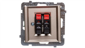 Sonata Gniazdo Głośnikowe Podwójne Szampański Złoty Gg-2R/M/39