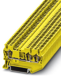 Through terminal block, spring balancer connection, 0.08-1.5 mm², 3 pole, 17.5 A, 6 kV, yellow, 3037261