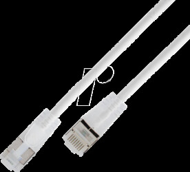 SLIM-L-UU-K6A-TL 3.0 WT Patch cable, Cat.6a, U/UTP, SLIM, translucent, 3 m, white