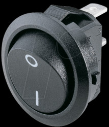 01881.1103-01 Rocker switch, 1-pin, OFF, round, black, I-O
