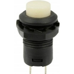 Przycisk chwilowy SPST NO biały 12mm