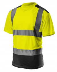 T-shirt ostrzegawczy, ciemny dół, żółty, rozmiar S 81-730-S