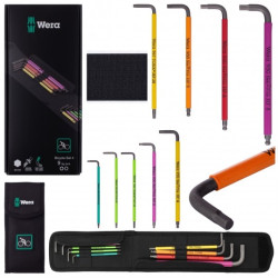 Zestaw narzędzi rowerowych klucze imbus i TORX kolorowe z etui 9 elementów Bicycle Set 4 WERA