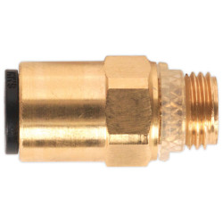 Sealey JGBC618 Brass SuperThread Straight Adaptor 6mm x 1/8&quot;BSP Pack of 2