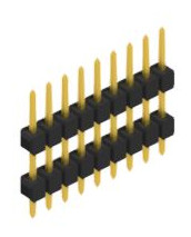 Pin header, 9 pole, pitch 2.54 mm, straight, black, 10056502