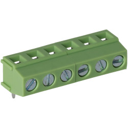 TruConnect 211853 5.0mm 6 Way Low Profile 90deg Rising Clamp Terminal Block