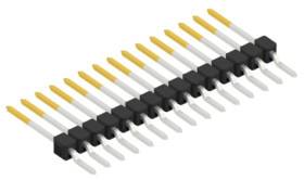 Pin header, 15 pole, pitch 2.54 mm, straight, black, 10050744