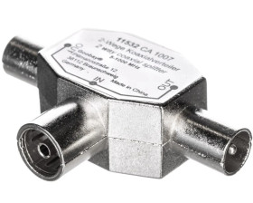 Rozdzielacz sygnału TV splitter 1x IEC żeński / 2x IEC męski 11532