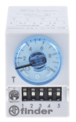 Timer Relay Wciskane 110 → 125V ac/dc 4PDT 4-stykowy Finder 4PDT 0.05 → 100s, 0.5 → 100min 85