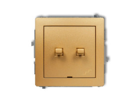 DECO Wyłącznik pojedynczy ze schodowym (osobne zasilanie) w stylu amerykańskim złoty 29DWPUS-10.2 KARLIK