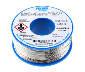 Lutowie z ołowiem średnica 0.5mm Felder Lottechnik 40% Pb temp. topnienia 183°C 250g 60% Zn