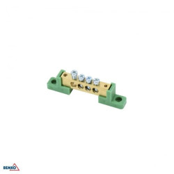 Listwa zaciskowa na izolatorach płaskich 8x12 4-torowa zielona