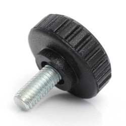 Pokrętło mocujące M5 x 10 długość gwintu: 10mm średnica pokrętła 21mm średnica gwintu: 5mm Pokrętło śrubowe Montaż