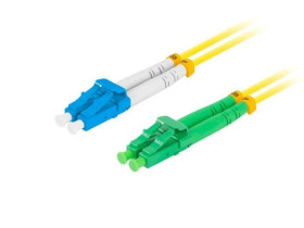 PATCHCORD ŚWIATŁOWODOWY SM LC/APC-LC/UPC DUPLEX 3.0MM LSZH G657A1 1M ŻÓŁTY LANBERG FO-LALU-SD11-0010-YE
