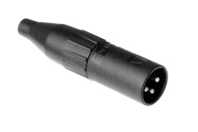 Złącze XLR 3 -pinowe Montaż na kablu XLR Męski Czarny