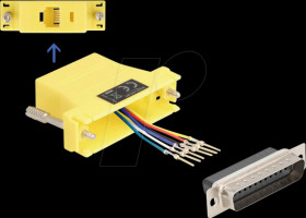 67096 Adapter D-Sub 25 Pin plug &gt; RJ12 jack Mounting kit, yellow