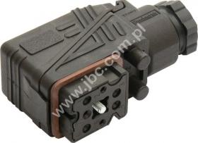 GO 070 WF, gniazdo 7 stykowe na kabel przyłącze przykręcane, dławik PG11, uszczelka + śruba w kpl., Hirschmann, 932483100, GO070