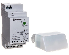 Wyłącznik zmierzchowy 1P 16A 230V AC 35mm IP20 czujnik zewnętrzny IP54 1-80lx 11.41.8.230.0000