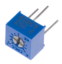 Potencjometr dostrojczy 20kΩ THT 0.5W Regulacja górna 2,77 mm