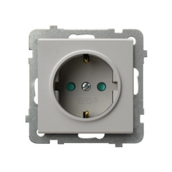SONATA Gniazdo pojedyncze z uziemieniem schuko z przesłonami torów prądowych kaszmir GP-1RSP/m/82