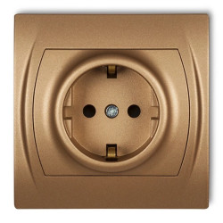 LOGO Gniazdo pojedyncze z/u SCHUKO złoty metalik 8LGP-1sp