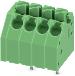 PCB terminal, 4 pole, pitch 3.5 mm, AWG 24-16, 8 A, spring-clamp connection, green, 1985218