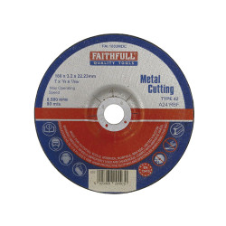 Faithfull FAI1803MDC Depressed Centre Metal Cutting Disc 180 x 3.2 x 22.23mm
