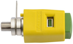 Quick pressure clamp, yellow/green, 30 VAC/60 VDC, 16 A, solder connection/cable lug, nickel-plated, SDK 504 / GNGE