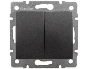 LOGI Łącznik zwierny podwójny śrubowy 10AX 250V grafit 021022141 25247