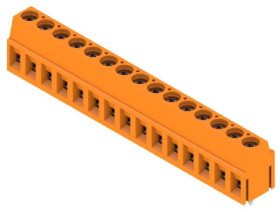 PCB terminal, 15 pole, pitch 5 mm, AWG 24-14, 15 A, screw connection, orange, 1234090000