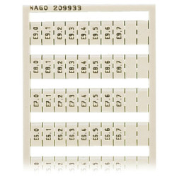 WAGO 209-933 WSB Quick Marker Vertical (E0.0-E9.7) 10ea White