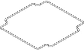 Seal, silicone, (L x W x H) 102.9 x 102.9 x 1.5 mm, gray, for enclosure, 1554LGASKET
