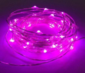 Lampki led zewnętrzne ŁEZKI 12V 5m 50LED różowe IP65