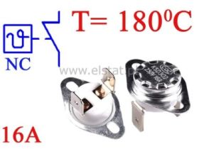 Termostat bimetaliczny 16A 250VAC 180°C pionowy NC