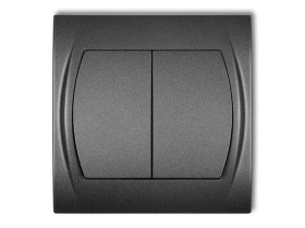 LOGO Wyłącznik pojedynczy ze schodowym podświetlany (dwa klawisze bez piktogramów wspolne zasilanie) grafitowy 11LWP-10L.11 KARL