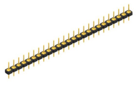 Pin header, 25 pole, pitch 2.54 mm, straight, black, 10043870