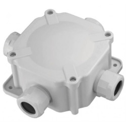 Puszka instalacyjna z dławikami PG21 natynkowa 97x97x47mm hermetyczna IP67 ze złączkami szara