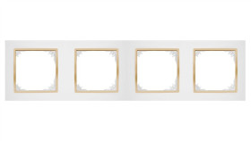Santra Ramka Czterokrotna Ip20 Biały/Złoty 4174-27