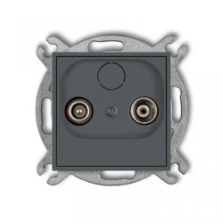 MINI Gniazdo antenowe RTV przelotowe 9dB grafitowy mat 28MG9P