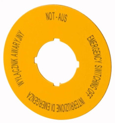 Tabliczka opisowa żółta okrągła fi60mm /WYŁĄCZNIK AWARYJNY/ M22-XBK5 167639