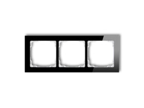 DECO Ramka 3 potrójna uniwersalna - efekt szkła (ramka: czarna: spód: biały) czarny 12-0-DRS-3 KARLIK