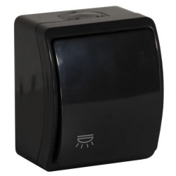 Przycisk odbijający "światło" natynkowy hermetyczny IP44 czarny Koala ViPlast