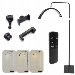 LAMPA KOSMETYCZNA LED BEZCIENIOWA REGULOWANA CZARNA DO MAKIJAŻU PÓŁKSIĘŻYC