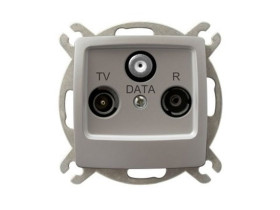 KARO Gniazdo antenowe RTV-DATA srebrny perłowy GPA-SD/m/43 OSPEL