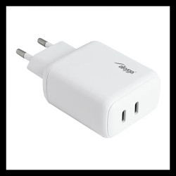 Ładowarka sieciowa Akyga AK-CH-19 40W 2x USB-C 20W PD Quick Charge 3.0 5-12V / 1.67-3A biała