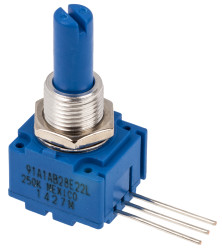 Potencjometr 250kΩ typ Obrotowy Bourns średnica wału 6,35 mm 0.5W długość wału 22.2mm Montaż panelowy