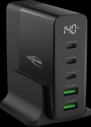 1001-0149 DC5140PD desktop charger, 140 W, 5 - 20 V, 5 A, 5 ports, black