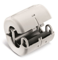 Tuleja ferrytowa średnica otworu 21mm Tłumienie zakłóceń elektromagnetycznych otwory: 1 Zatrzaskowe pierścienie